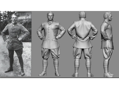 German Wwi Ace Oswald Boelcke (3d-printed) - image 1
