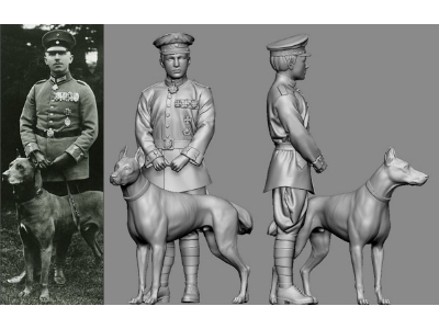 German Wwi Ace Max Immelmann With His Dog (3d-printed) - image 1