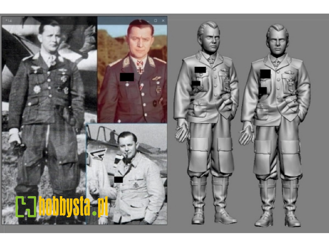 German Luftwaffe Wwii Ace In France Josef "ips" Priller (3d-printed) - image 1