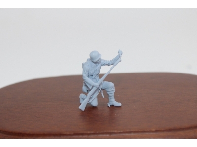 German Wwii Soldier Keening Firing With Riflegrenade - image 1