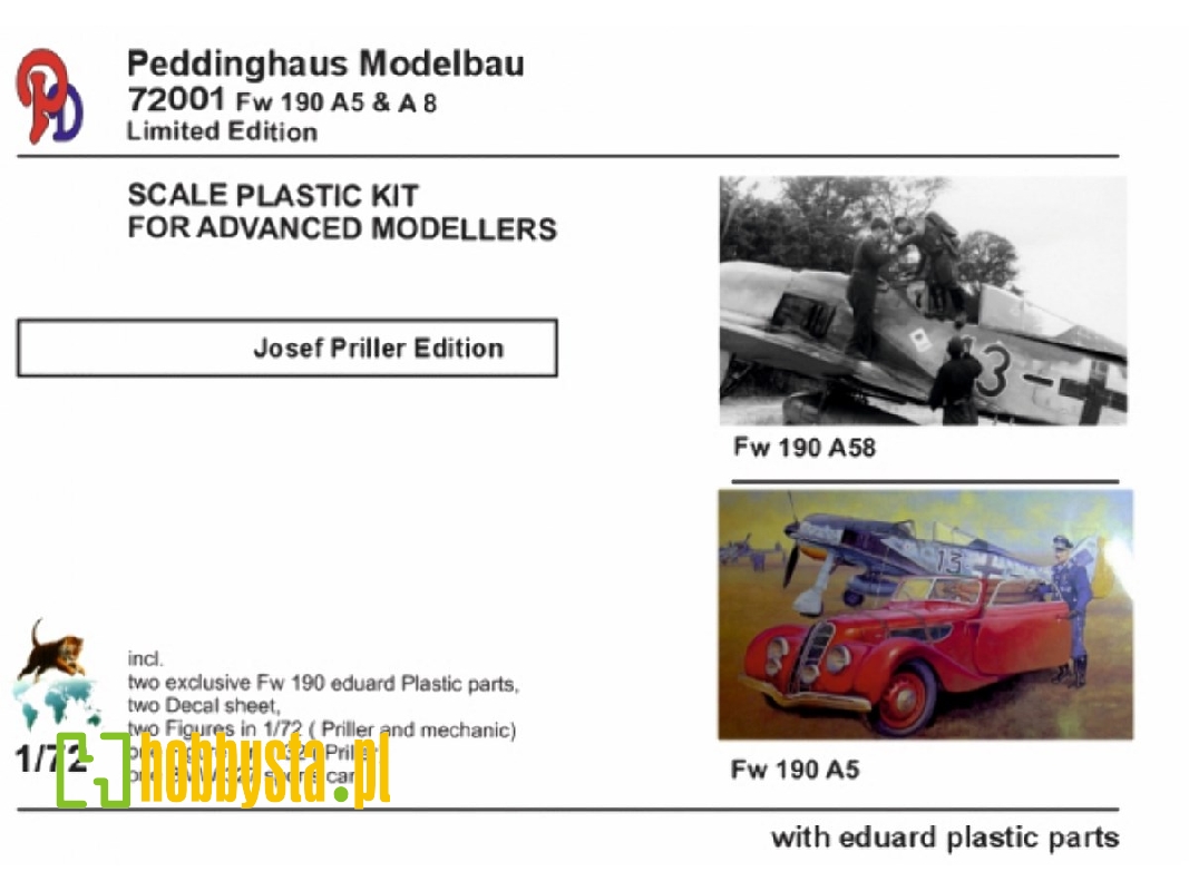 Foce Wulf Fw-190 Priller - 2 X Versionen A-5 & A-8 Including Figures And Bmw 327 - image 1