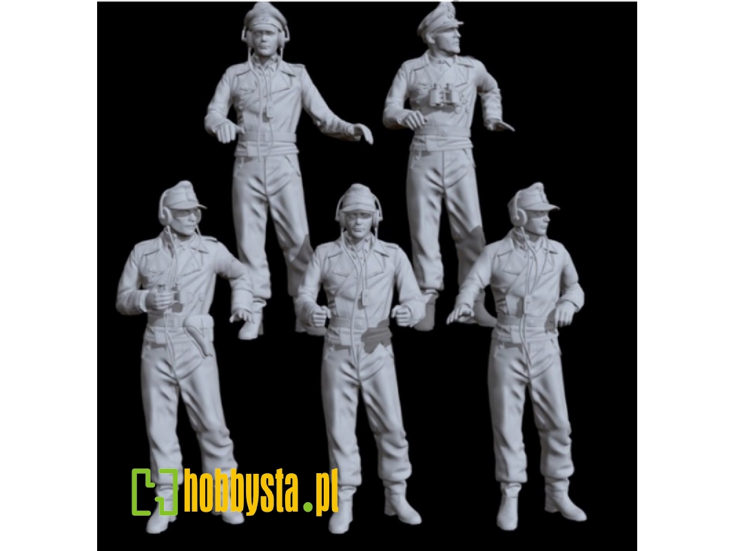 German Wwii Tankers In Summer Uniforms (5 Figures) - image 1