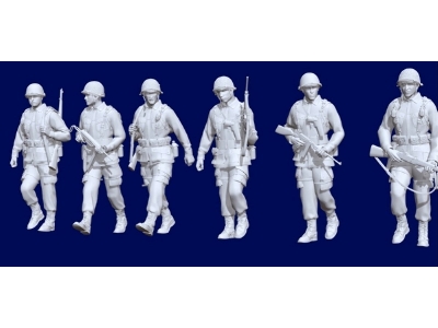 Us Wwii Infantry Soldiers Marching (6 Figures) - image 1
