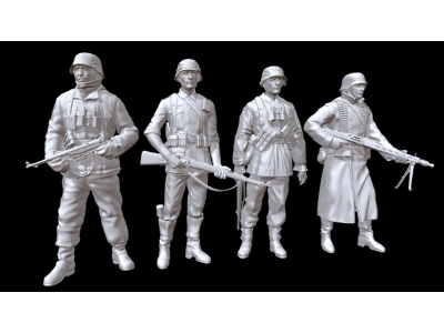 German Wwii Infantry Soldiers (4 Figures) - image 1