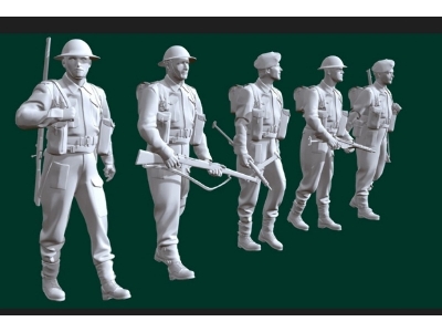 British Wwii Infantry Marching (5 Figures) - image 1