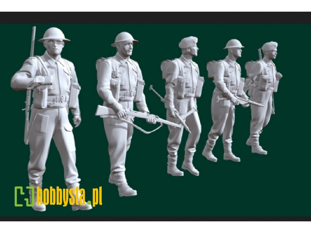 British Wwii Infantry Marching (5 Figures) - image 1