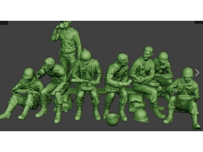 Us Wwii Soldiers Resting (8 Figures) - image 1