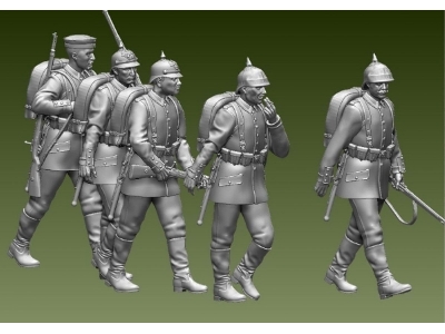 German Wwi Soldiers Marching (5 Figures) - image 1