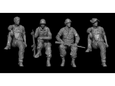 Us Soldiers Sitting In Vietnam (4 Figures) - image 1