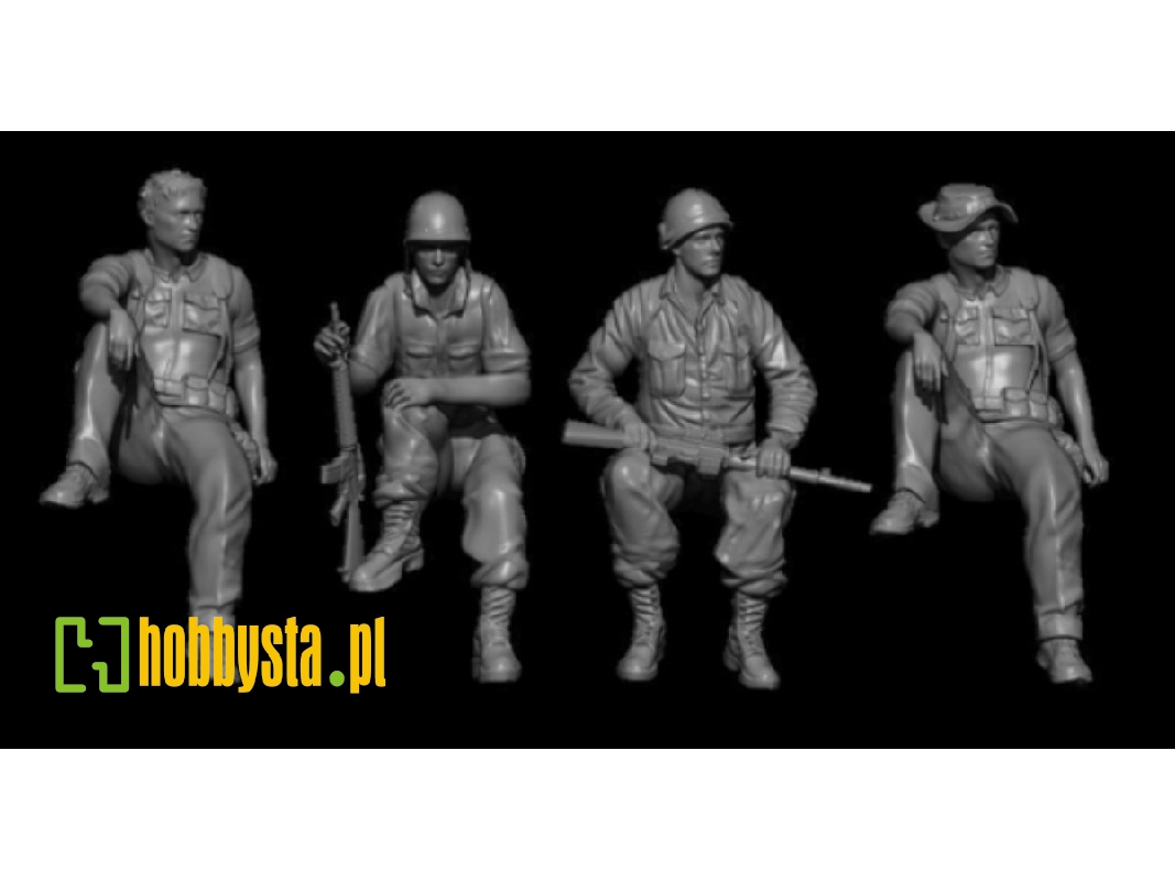 Us Soldiers Sitting In Vietnam (4 Figures) - image 1