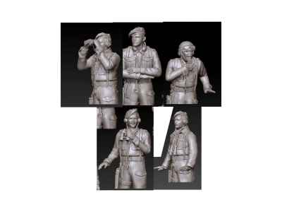 6 English Tank Crew Half Figures - image 1