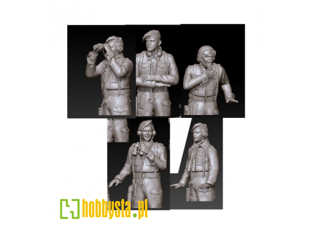 6 English Tank Crew Half Figures - image 1