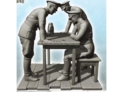4 German Soldiers At The Map Table - image 1
