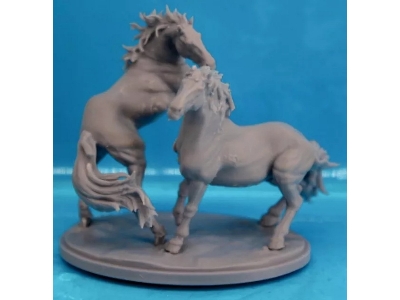 2 Horse Stallions Fighting - image 1