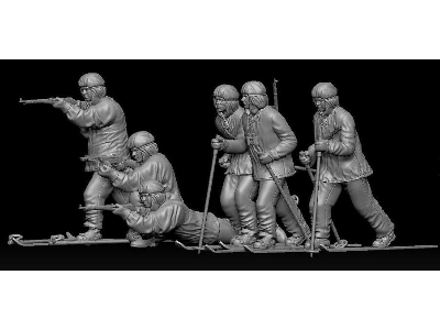 6 Russian Soldiers In Winter Suit With Ski - image 1