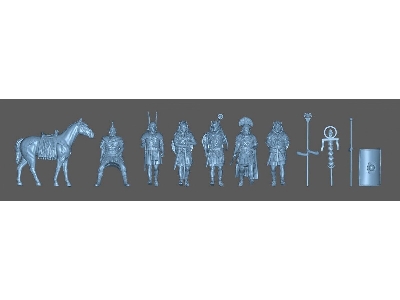 6 Roman Legionnaires Officers Walking - 1 Officer On Horseback - image 1