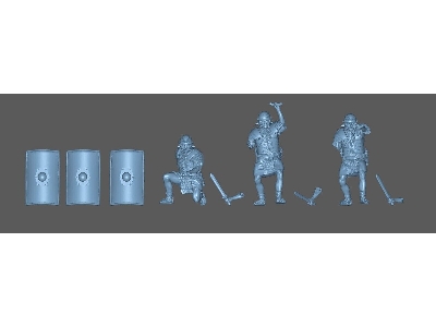6 Roman Legionnaires Shield Wall - 3 With Sword And 3 With Spear In Full Armour - image 2