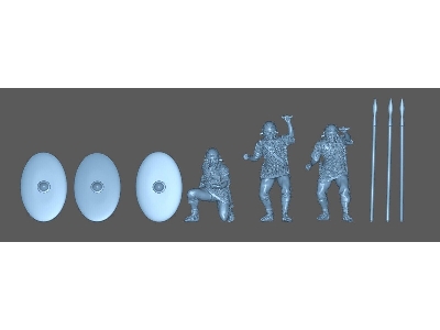 6 Roman Legionnaires Shield Wall - 3 With Sword And 3 With Spear In Chain Mail - image 2