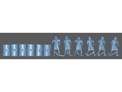 6 Roman Legionnaires Armoured With Sword Standing - image 1