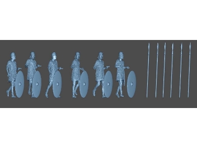 6 Roman Auxillery Soldiers Walking With Spear - image 1