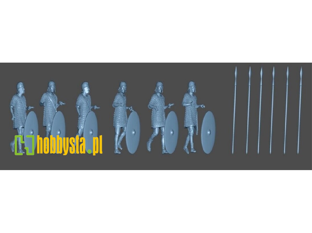 6 Roman Auxillery Soldiers Walking With Spear - image 1