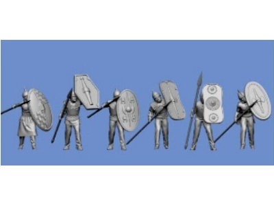6 Celts Standing With Spear, Shield Wall, 2nd Row - image 1