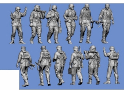 6 Waffen Ss Grenadier Walking In Winter Uniform, Russia - image 1
