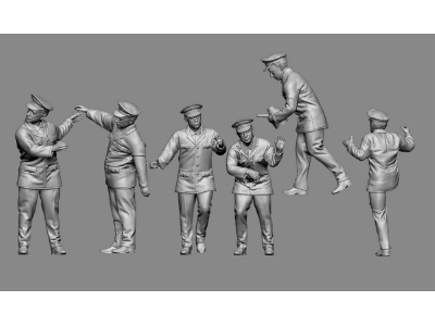 German Reichsbahn Personel (6 Figures / 3d-printed) - image 1