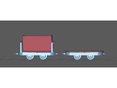 Light Railway (Feldbahn) Narrow Gauge 3 Tilting Ears And 3 Flat Wagons (3d-printed) - image 1