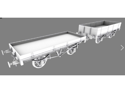 2 Flat Wagons High Side And Flat Side - image 1