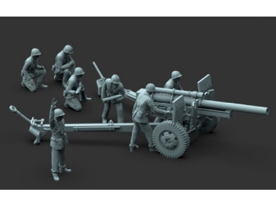 7 Man Operator Usa 105 Mm Howitzer M1a1 (7 Figures / 3d-printed) - image 1