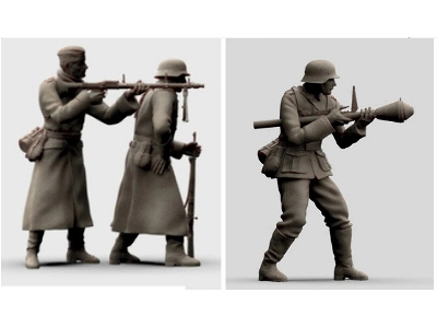 4 German Soldiers Firing With Machine Gun And Panzerfaust - image 1