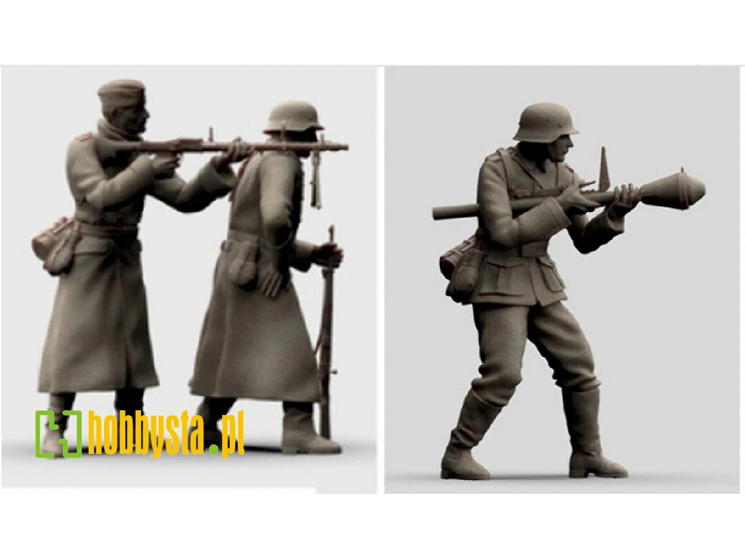 4 German Soldiers Firing With Machine Gun And Panzerfaust - image 1