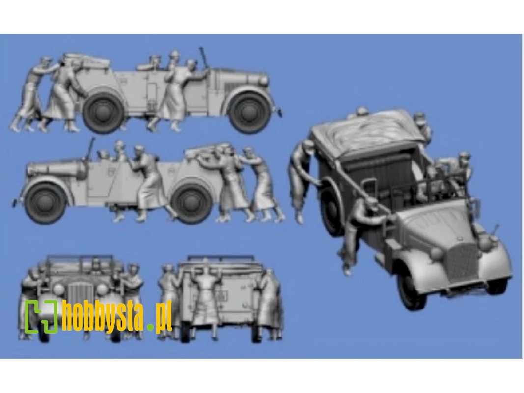Horch With 6 German Soldiers Pushing - image 1