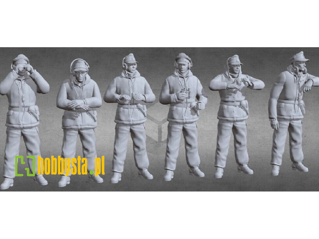 German Wwii Tank Crew In Winter Uniforms (6 Figures) - image 1