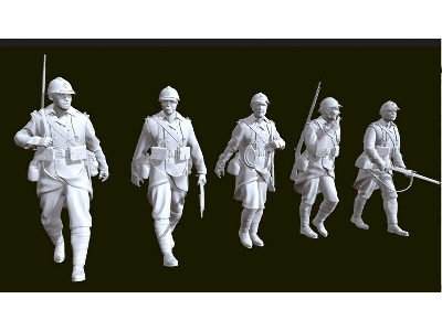 French Soldiers Marching (5 Figures) - image 1