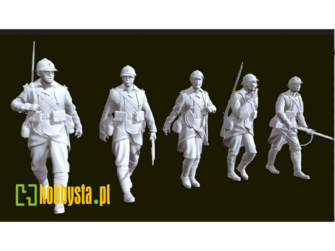 French Soldiers Marching (5 Figures) - image 1
