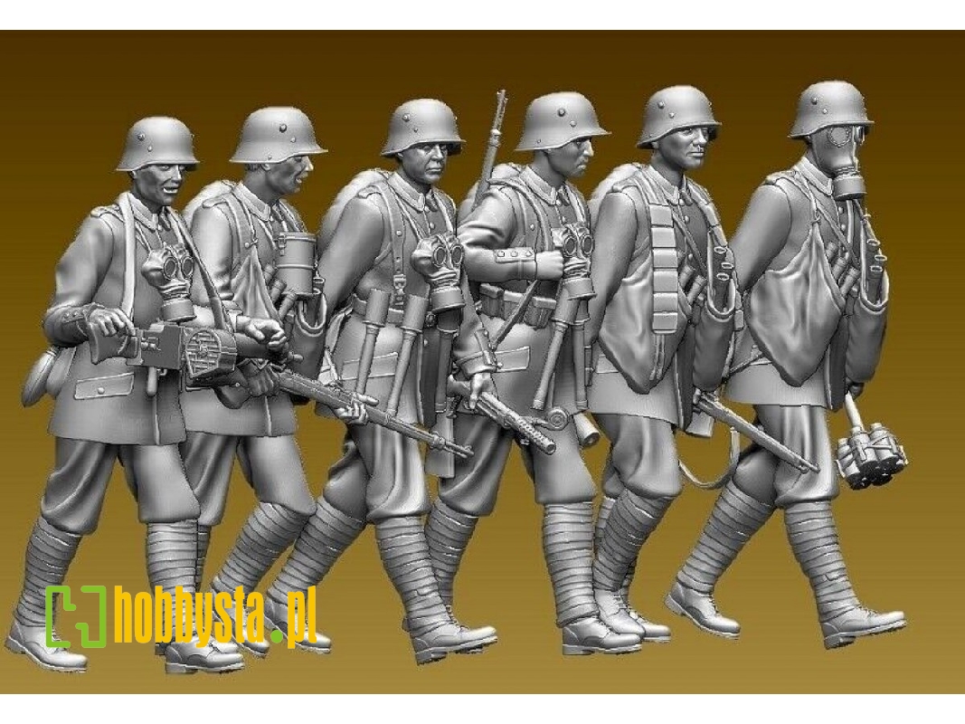 German Assault Infantry Marching Wwi - image 1