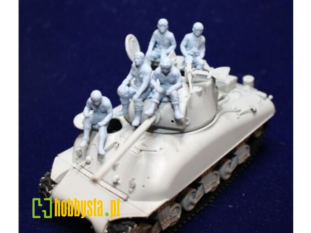 Us Tank Crew Seated On The Tank - image 1