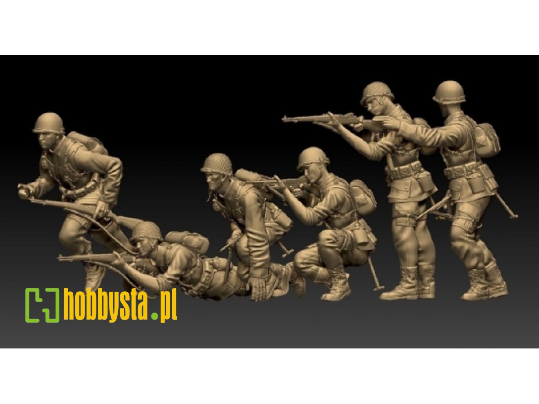 Us Wwii Soldiers Attacking (6 Figures) - image 1