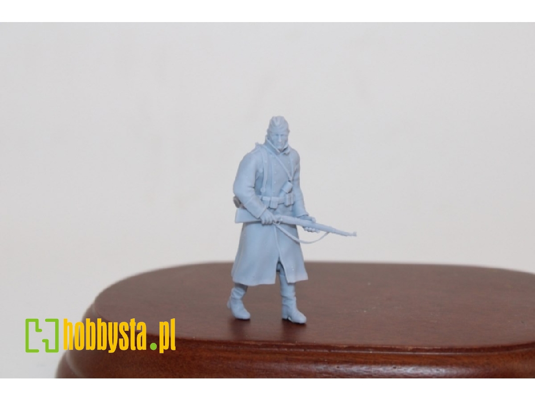 German Soldier Walking In Greycoat With Cap And Karabiner 98k - image 1