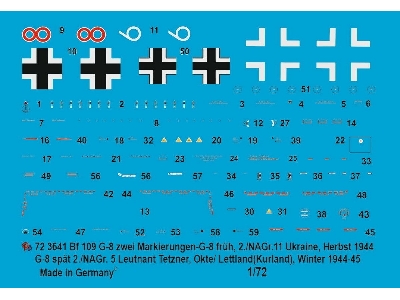 Bf 109 G-8 2 Machines, Early 2./Nagr. 11, Ukraine, Autumn 194 - G-8 Late 2./Nagr 5 Leutnant Tetzner, Okte/Latvia 1944/1945 - ima