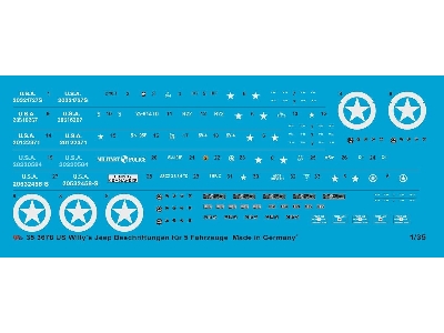Us Military Willy's Jeep Markings For 5 Jeeps - image 1