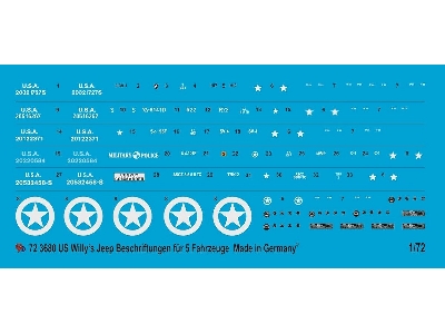 Us Military Willy's Jeep Markings For 5 Jeeps - image 1
