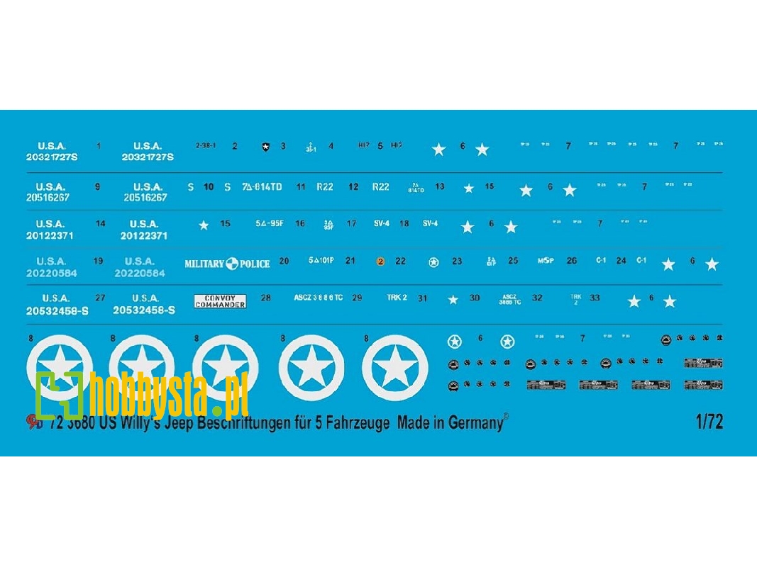 Us Military Willy's Jeep Markings For 5 Jeeps - image 1