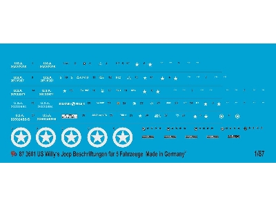 Us Military Willy's Jeep Markings For 5 Jeeps - image 1