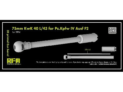 Gun Barrel 75 Mm Kwk 40 L/43 Pz.Kpfw.Iv F2 (3d-printed / For Rfm Kits) - image 1