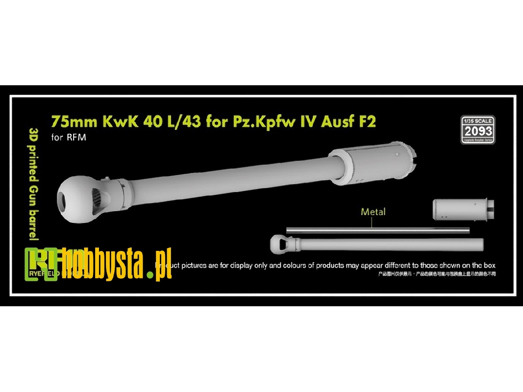 Gun Barrel 75 Mm Kwk 40 L/43 Pz.Kpfw.Iv F2 (3d-printed / For Rfm Kits) - image 1