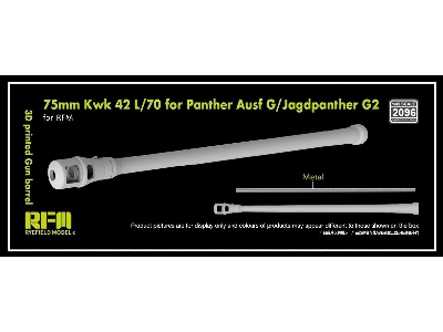 Gun Barrel 75mm Kwk 42 L/70 F. Panther G (3d-printed / For Rfm Kits) - image 1