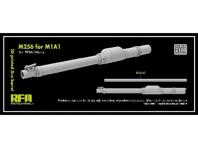 Gun Barrel M256 120mm L/44 For M1a1 Abrams (3d-printed / For Rye Field Model And Meng Kits) - image 1